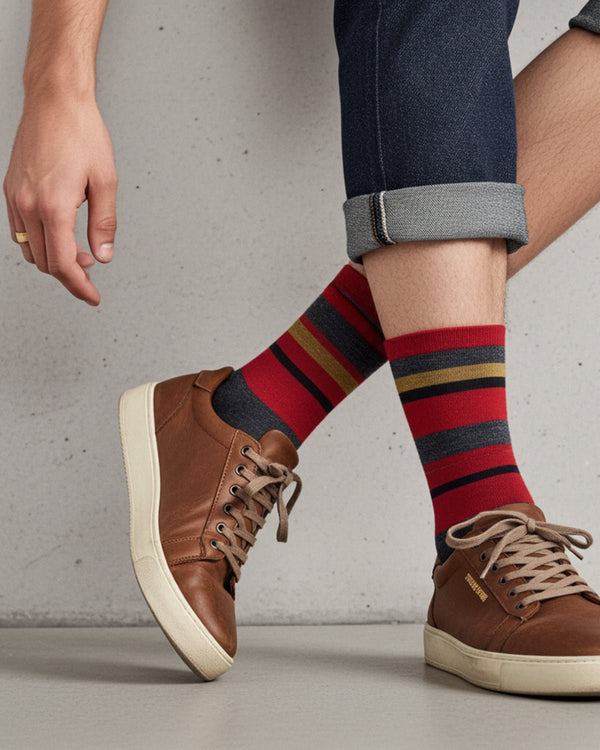 Alpaca Socks - Linea - Crimson by Shupaca