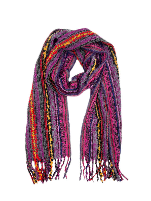 NEW! Fringe Alpaca Scarf - Boucle - Berry by Shupaca
