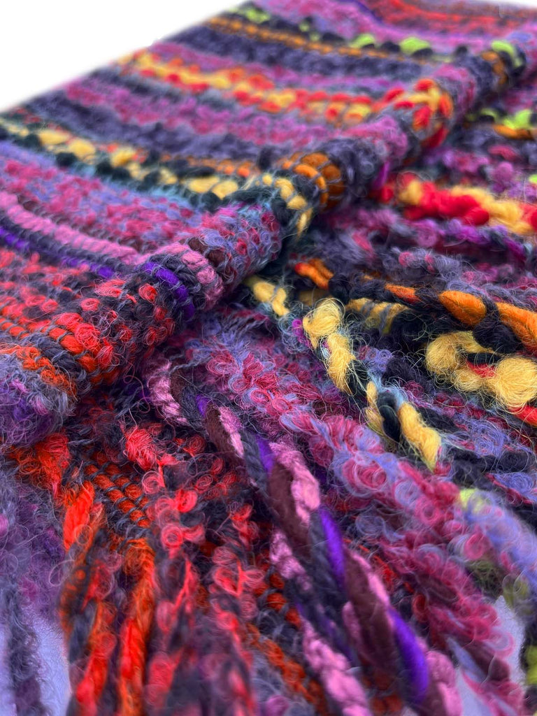 NEW! Fringe Alpaca Scarf - Boucle - Berry by Shupaca