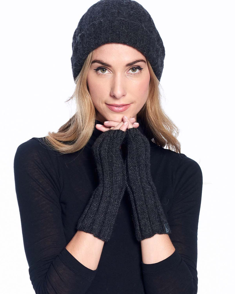 Alpaca Beanie Hat - Accordion - Carbon by Shupaca