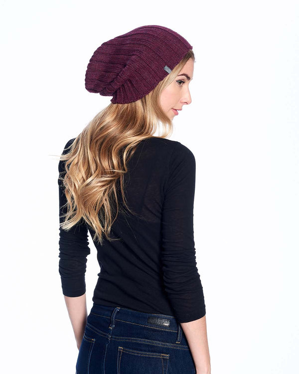 Alpaca Beanie Hat - Accordion -Marsala by Shupaca