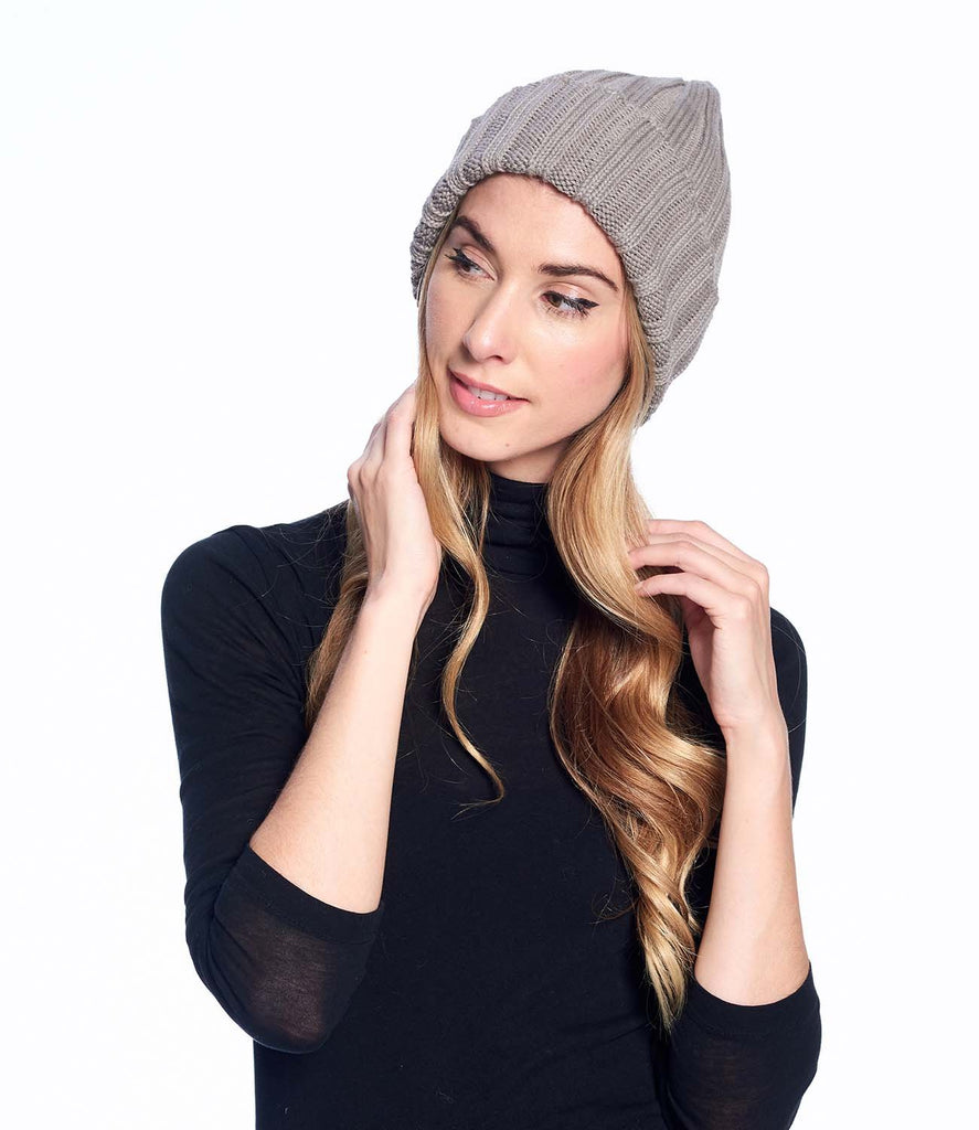 Alpaca Beanie Hat - Accordion - Sand by Shupaca