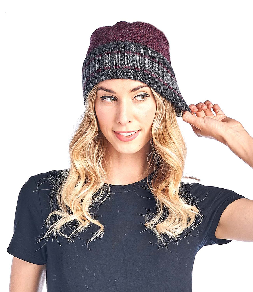 Alpaca Beanie Hat - Carrera - Sangria by Shupaca