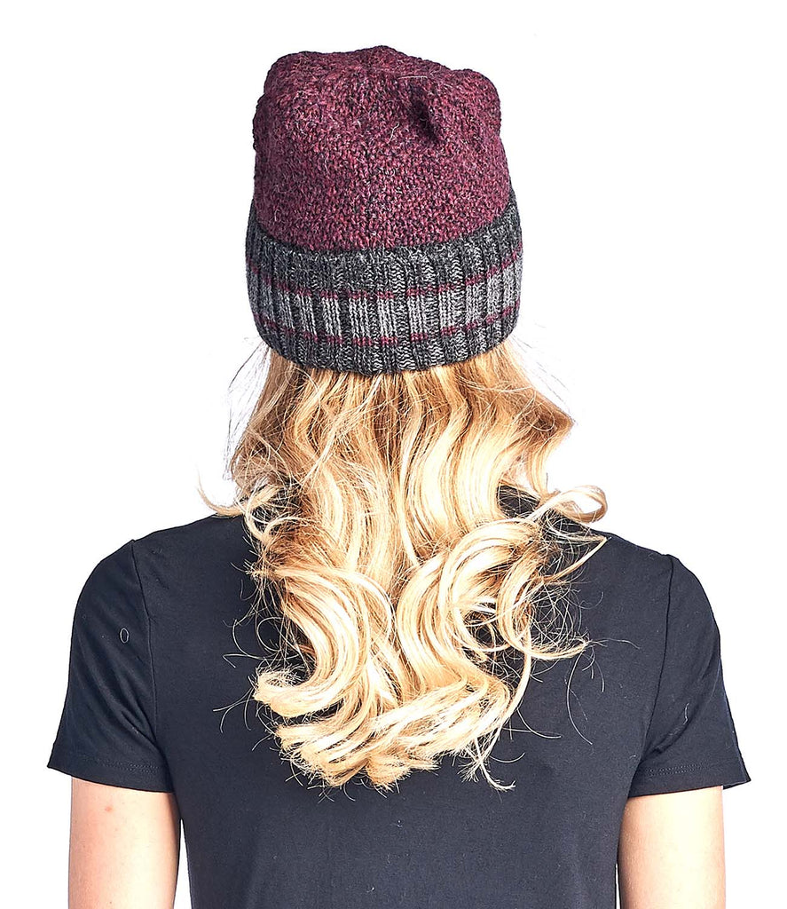 Alpaca Beanie Hat - Carrera - Sangria by Shupaca