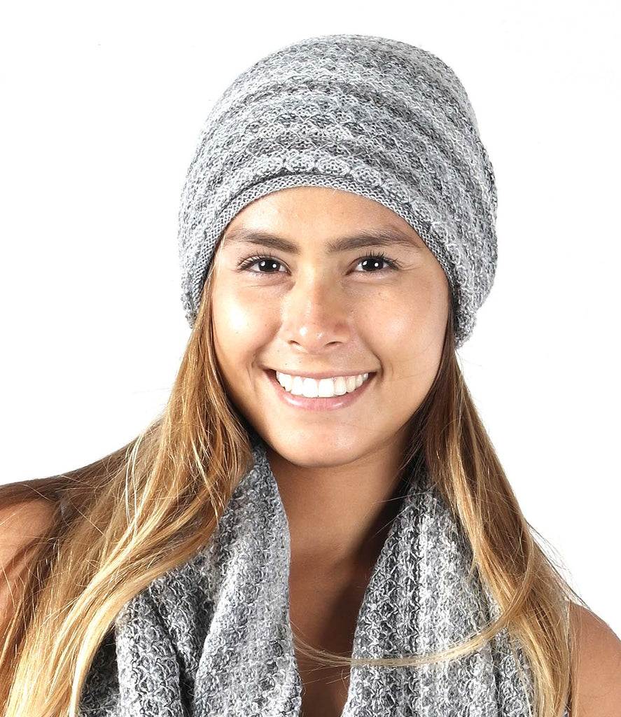 Alpaca Beanie Hat - Printed - Monochrome by Shupaca