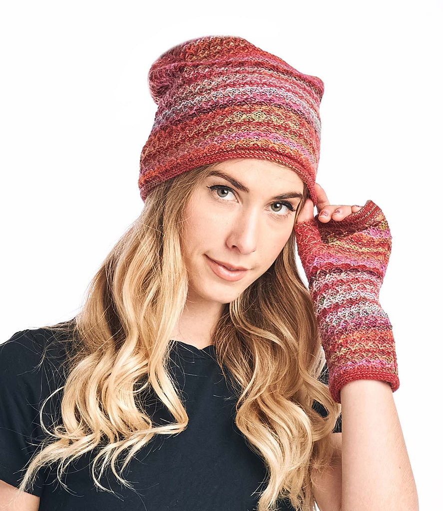 Alpaca Beanie Hat - Printed - Saffron by Shupaca