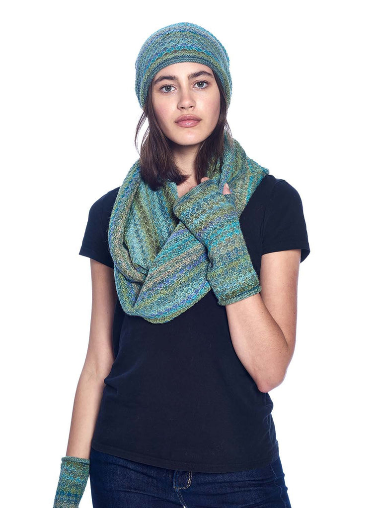 Alpaca Beanie Hat - Printed - Seaweed by Shupaca