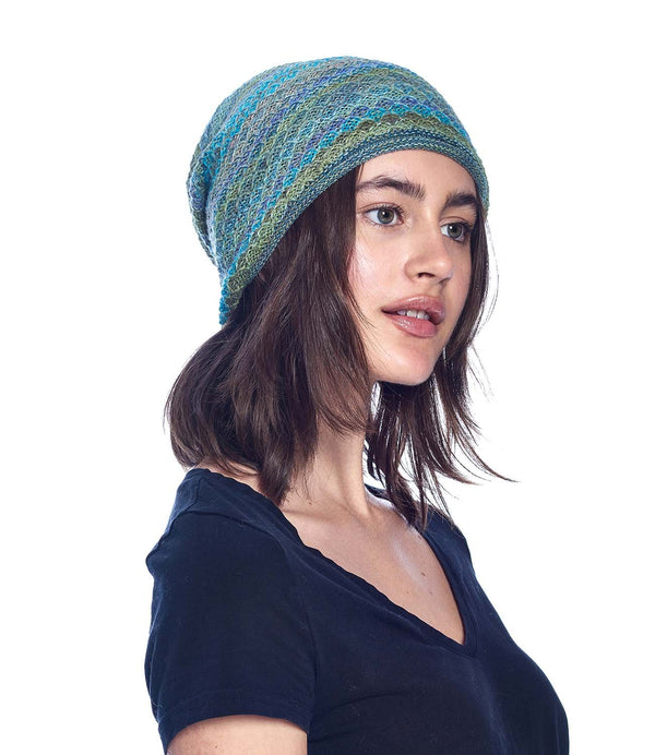 Alpaca Beanie Hat - Printed - Seaweed by Shupaca