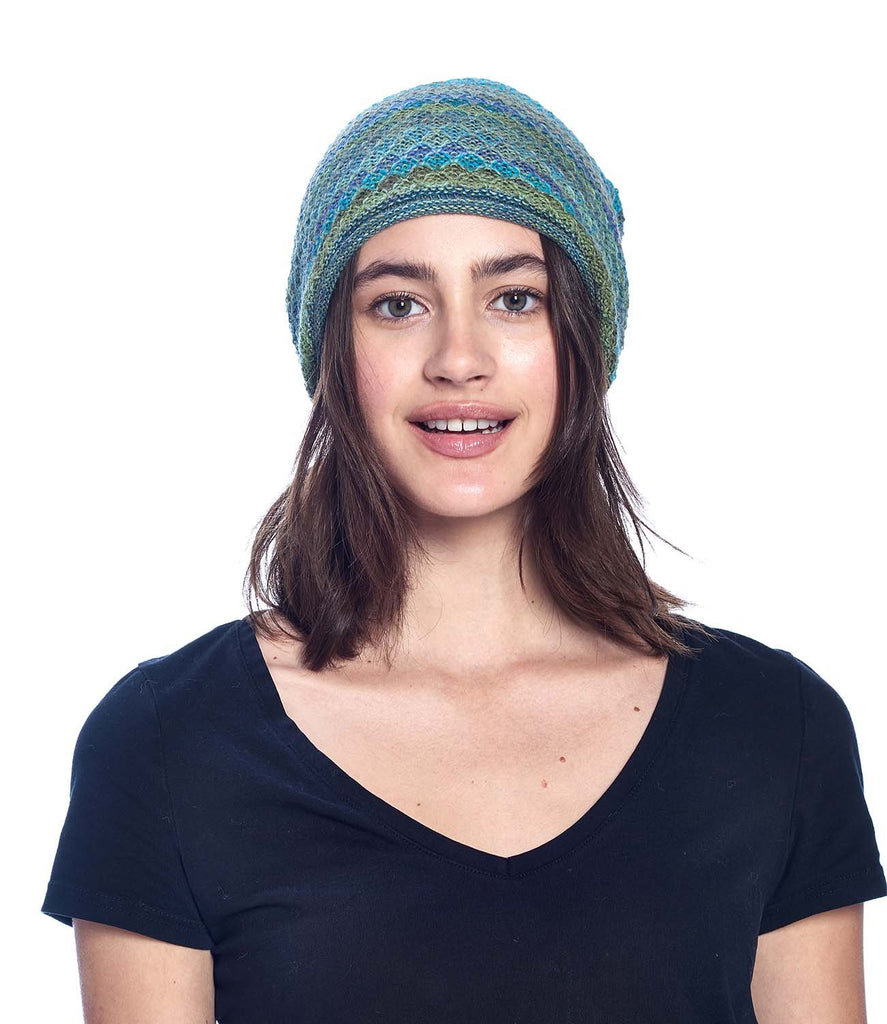 Alpaca Beanie Hat - Printed - Seaweed by Shupaca