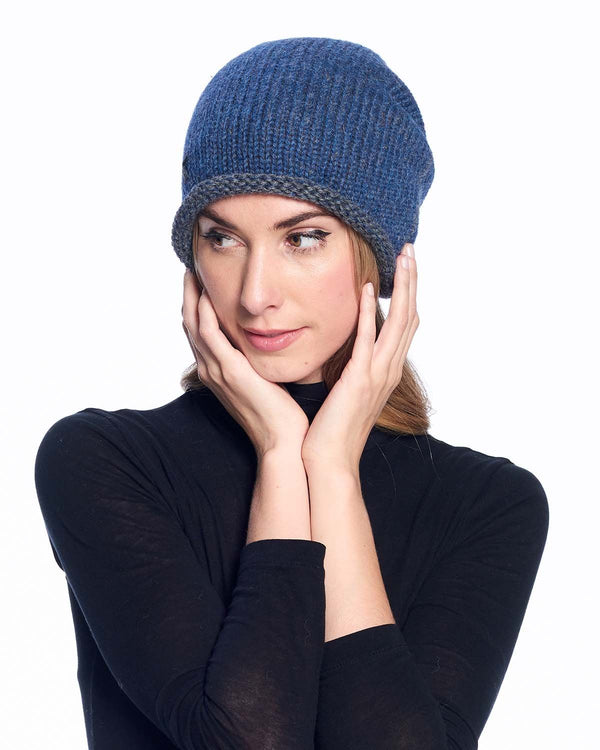 Alpaca Beanie Hat - Rustic - Royal by Shupaca