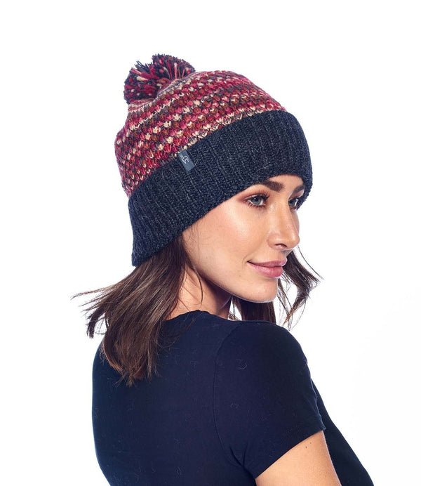 Alpaca Beanie Hat - Speckle - Ruby by Shupaca