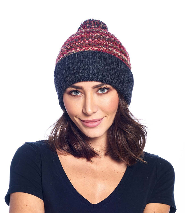 Alpaca Beanie Hat - Speckle - Ruby by Shupaca