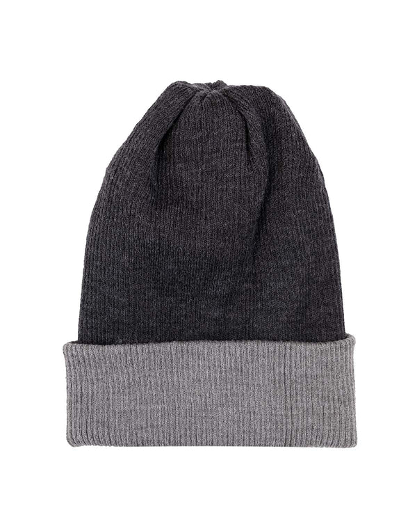 Alpaca Beanie - Reversible Ribbed - Charcoal by Shupaca