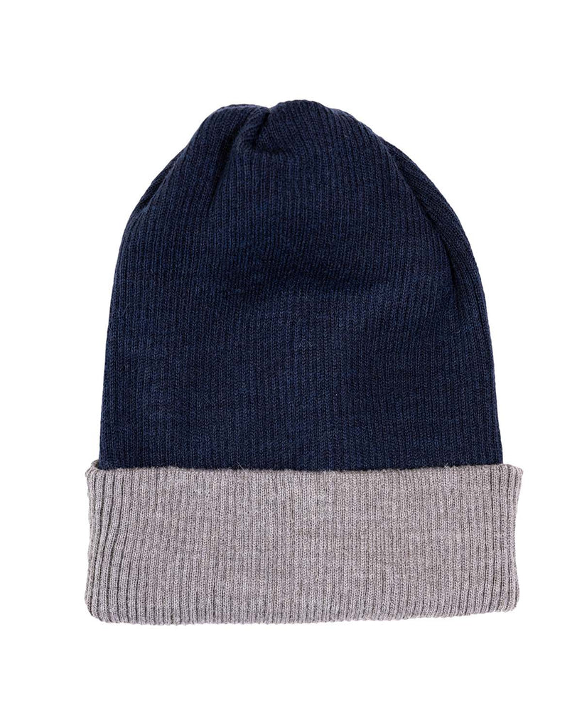 Alpaca Beanie - Reversible Ribbed - Navy by Shupaca