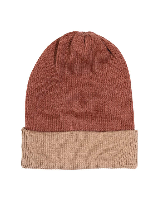 Alpaca Beanie - Reversible Ribbed - Terracotta by Shupaca