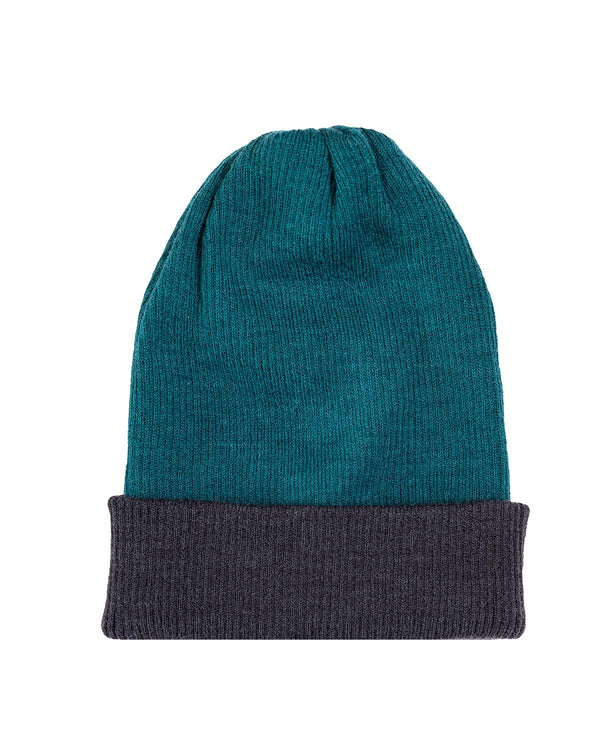 Alpaca Beanie - Reversible Ribbed - Turqueza by Shupaca