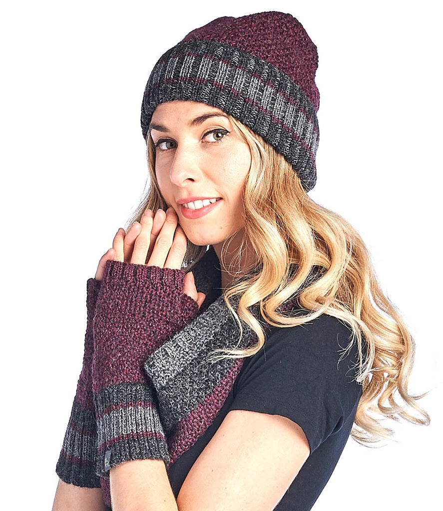 Alpaca Gloves - Carrera - Sangria by Shupaca