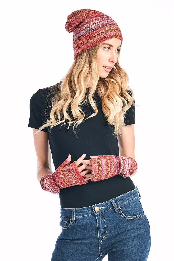 Alpaca Gloves - Printed - Saffron by Shupaca