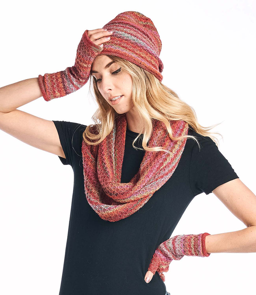 Alpaca Infinity Scarf - Printed - Saffron by Shupaca