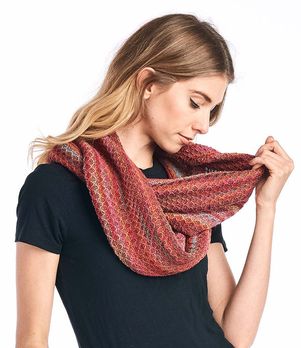 Alpaca Infinity Scarf - Printed - Saffron by Shupaca