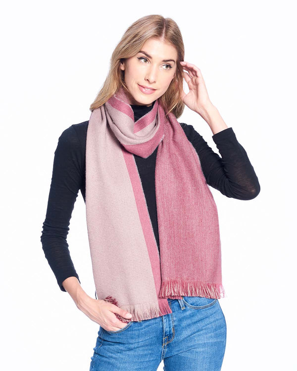 Alpaca Scarf Reversible - Rhubarb by Shupaca