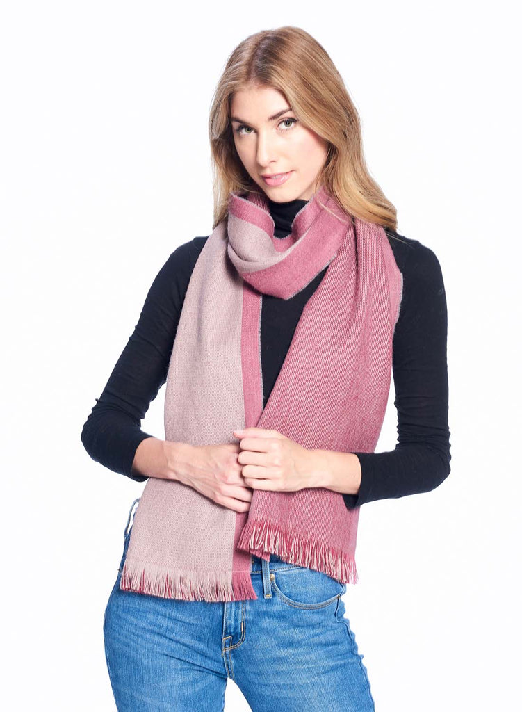 Alpaca Scarf Reversible - Rhubarb by Shupaca