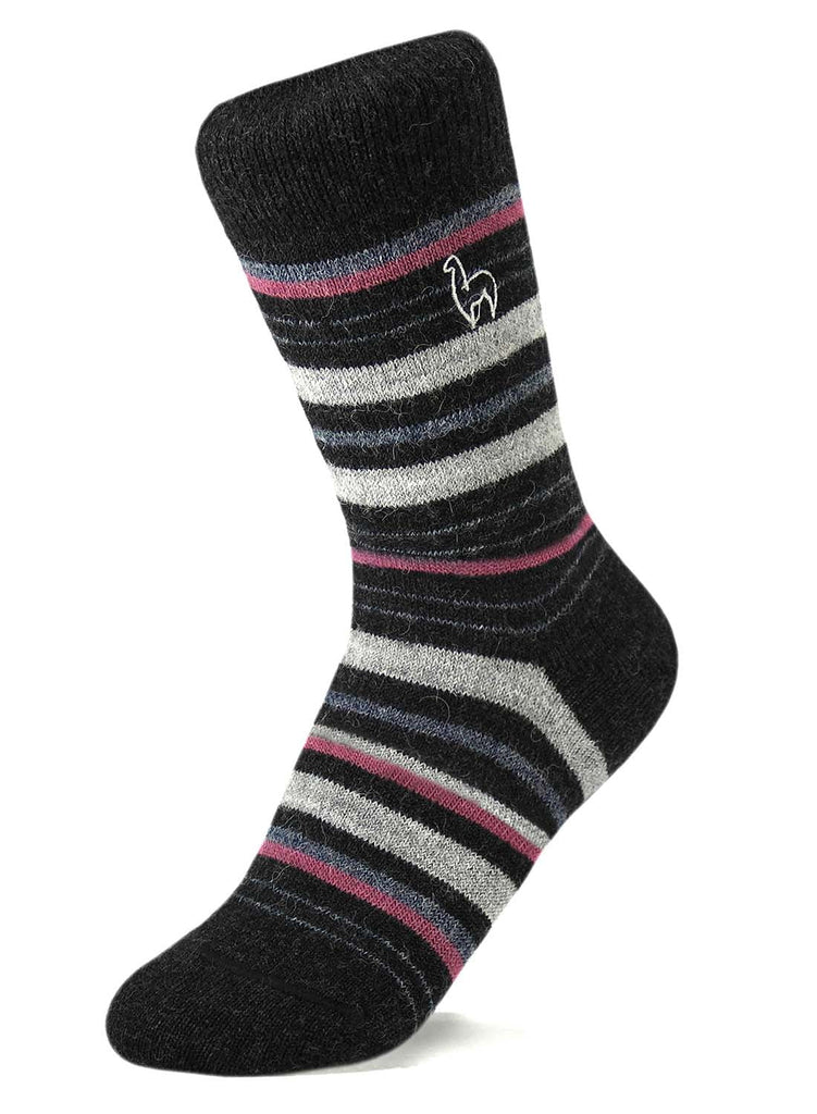 Alpaca Socks - Stripe - Mauve by Shupaca