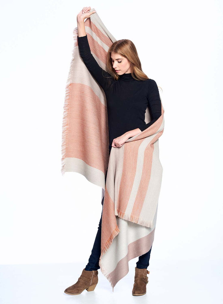 Alpaca Throw Blanket Reversible - Faded Rust by Shupaca