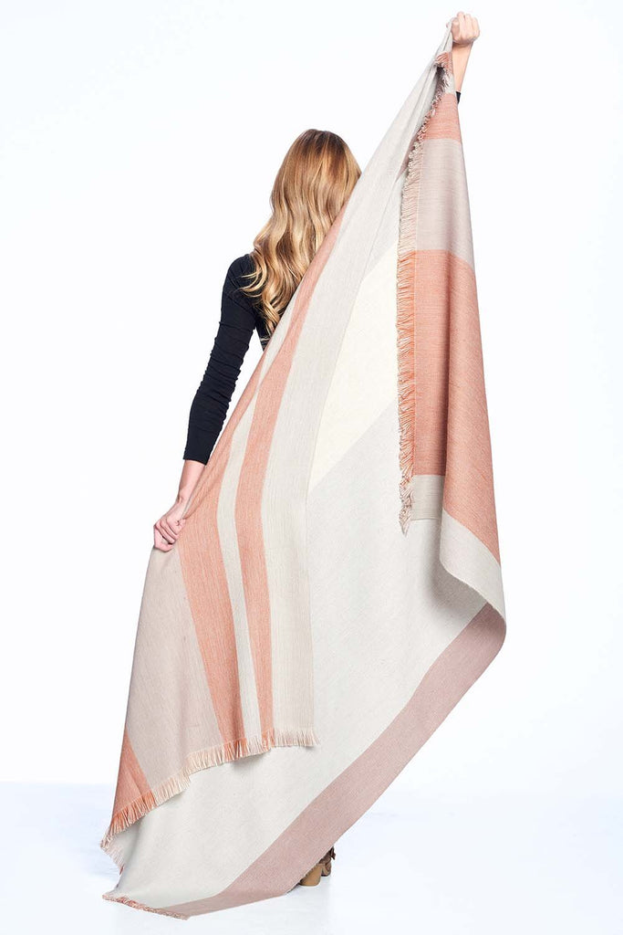 Alpaca Throw Blanket Reversible - Faded Rust by Shupaca