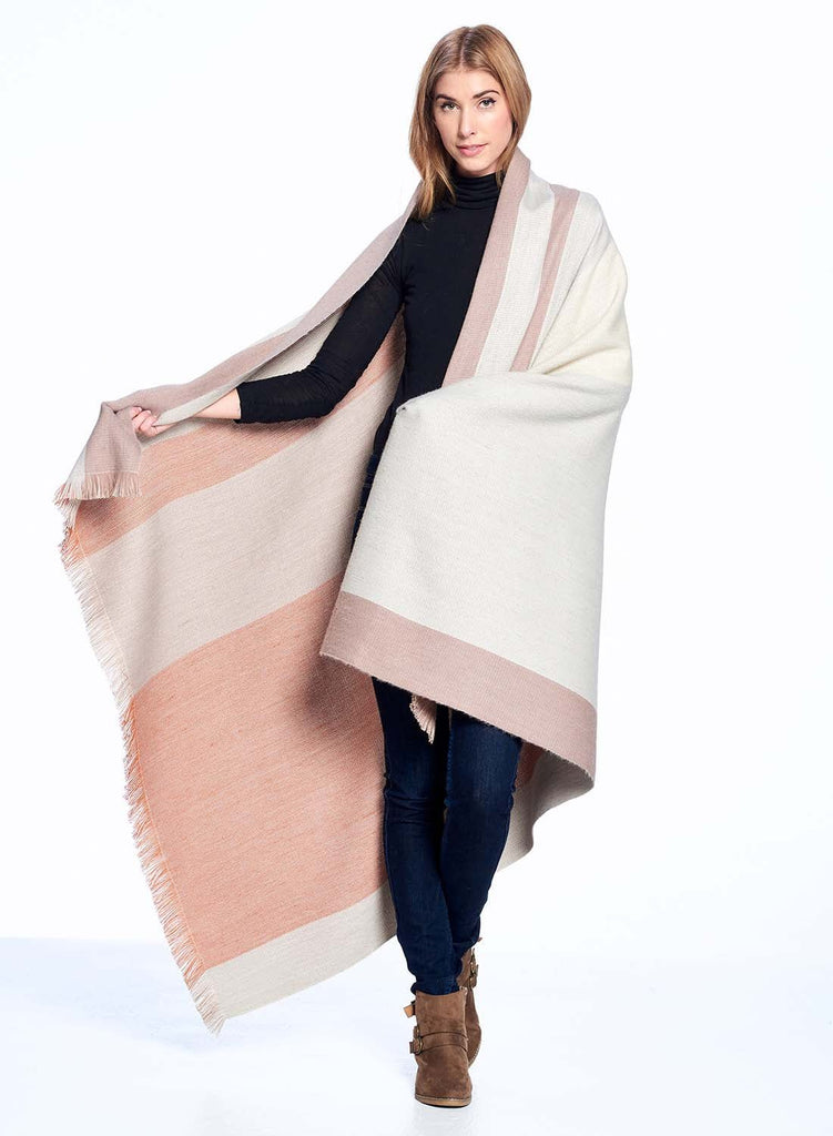 Alpaca Throw Blanket Reversible - Faded Rust by Shupaca