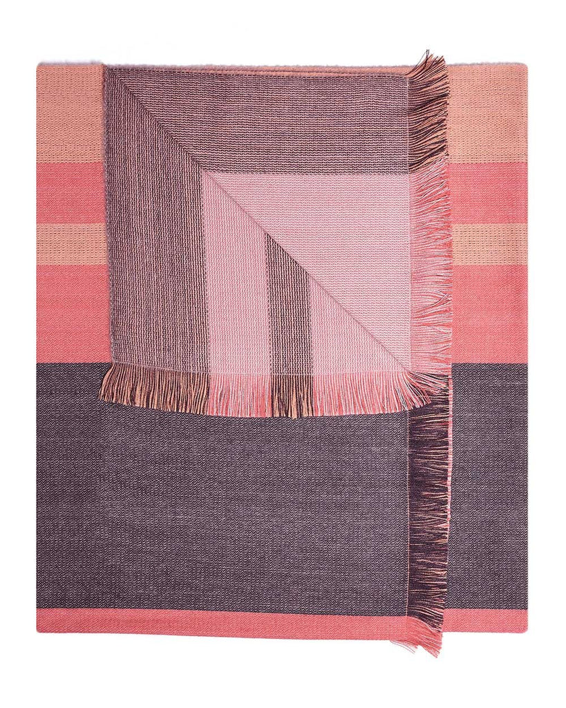 Alpaca Throw Blanket Reversible - Peach Bloom by Shupaca
