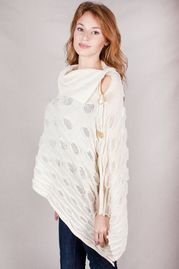 Baby Alpaca Shawl - Globo - Ivory by Shupaca