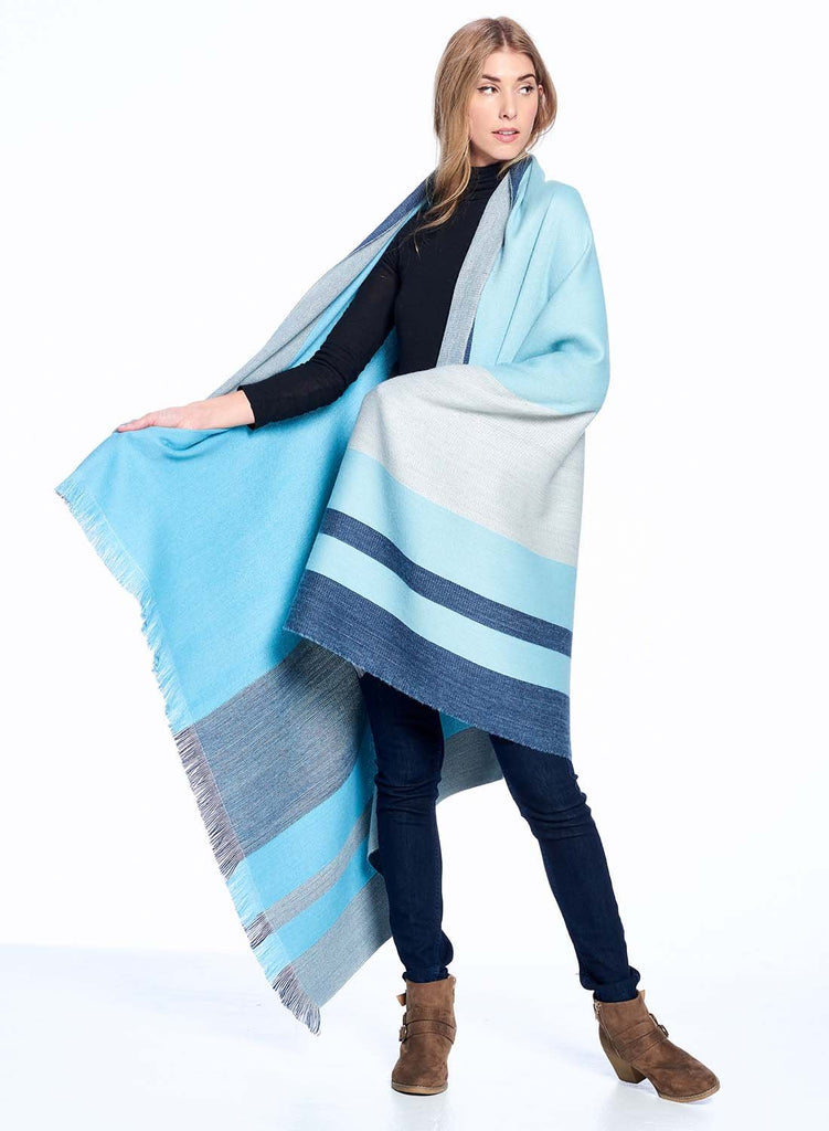 Best Reversible Alpaca Throw Blanket - Cool Agave by Shupaca