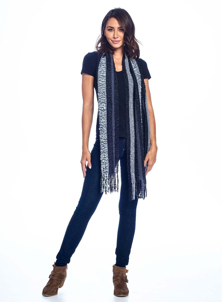 Fringe Alpaca Scarf - Boucle - Charcoal by Shupaca