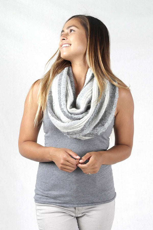 Infinity Alpaca Scarf - Boucle - Monochrome by Shupaca