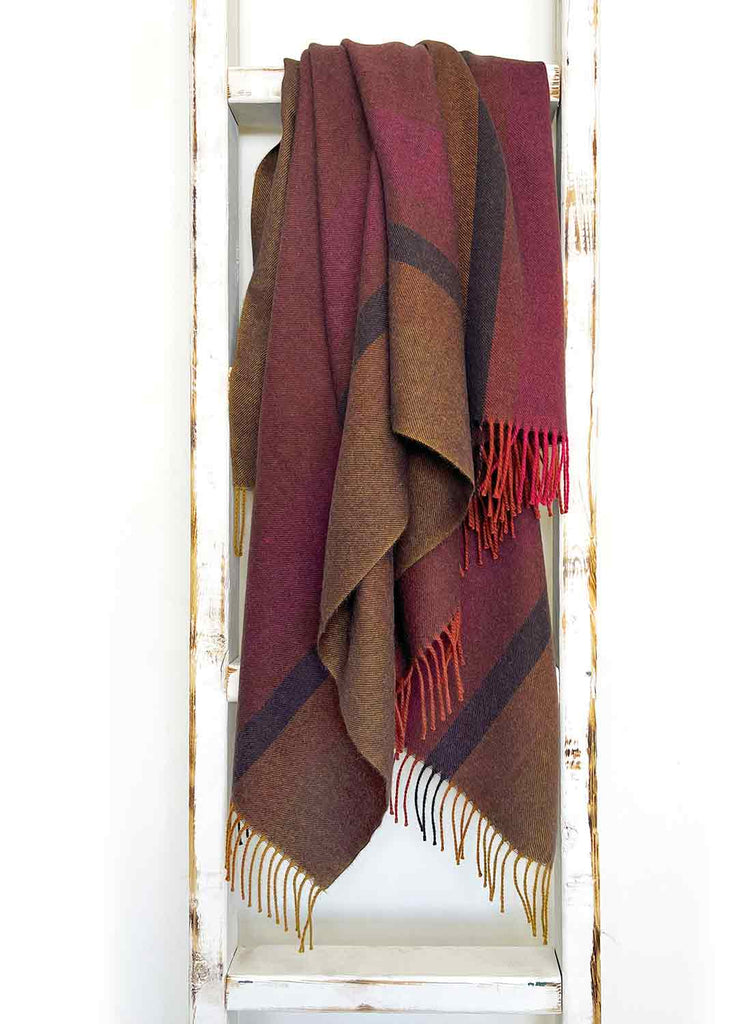 NEW! 100% Baby Alpaca Throw - Spiced Apple by Shupaca