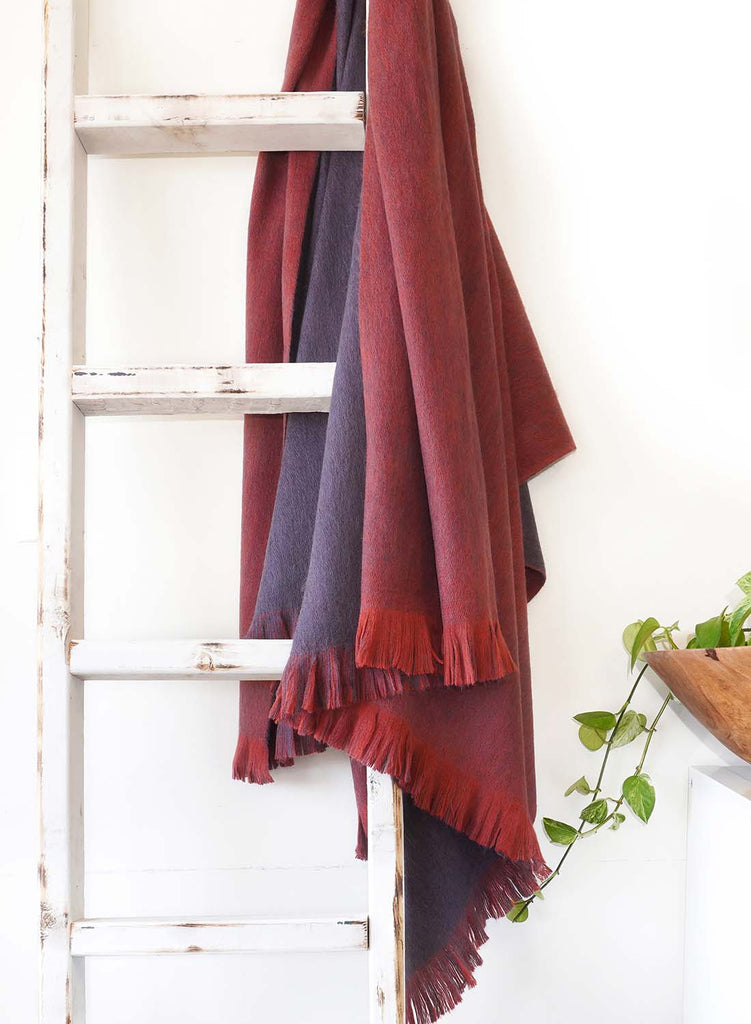 NEW! Alpaca Double Sided Throw - Indigo Ember by Shupaca