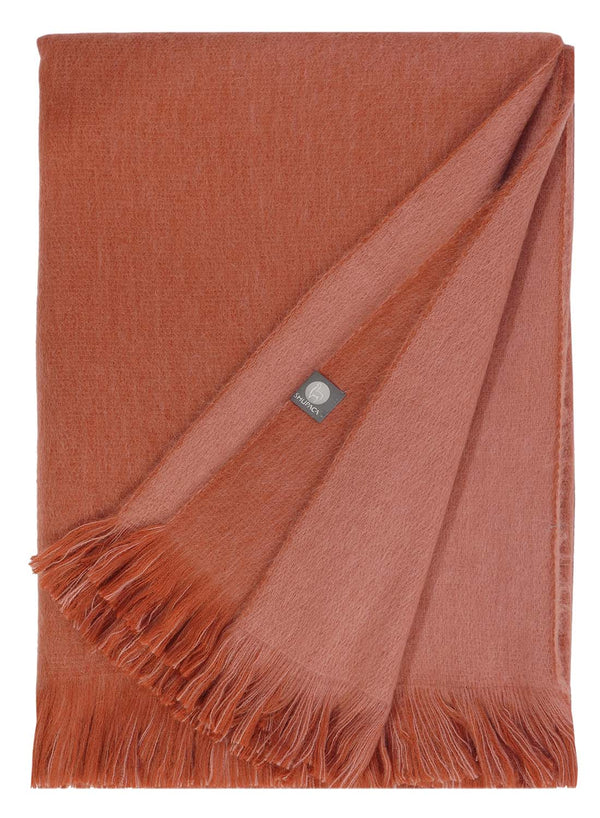 NEW! Alpaca Double Sided Throw - Rusted Coral by Shupaca