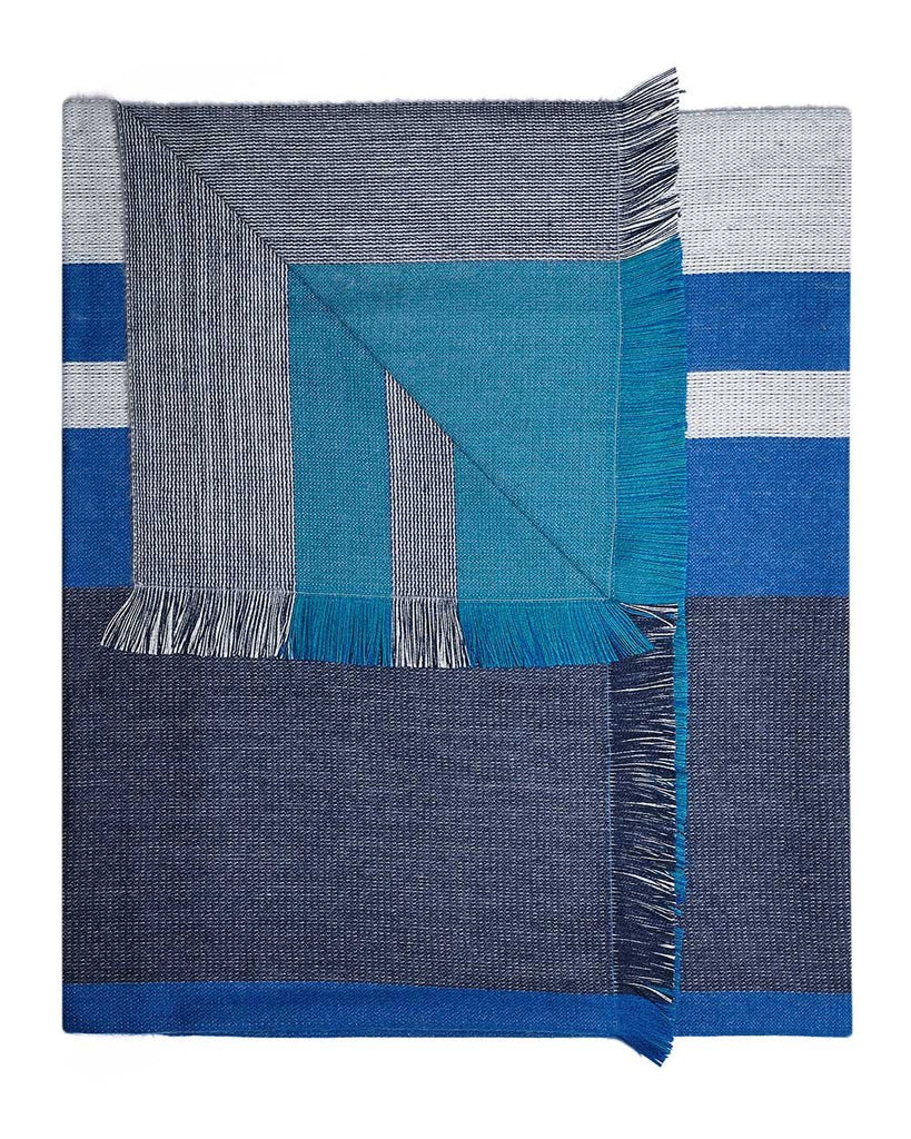 Reversible Alpaca Throw Blanket- Blue Nile by Shupaca