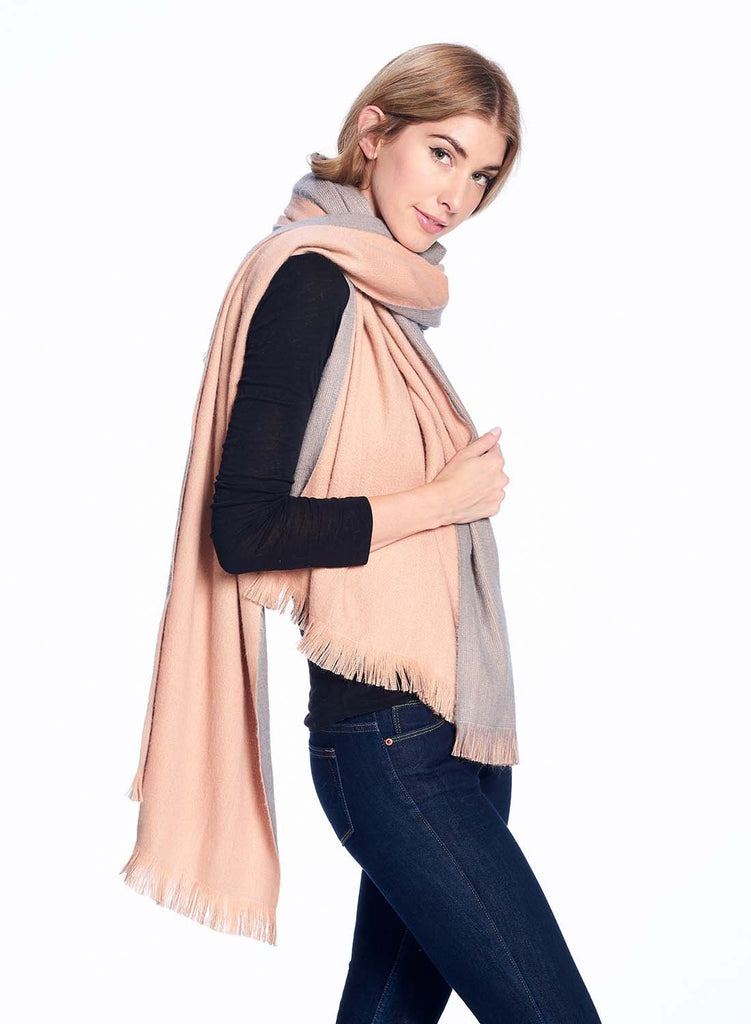 Reversible Alpaca Wrap - Dusty Coral by Shupaca