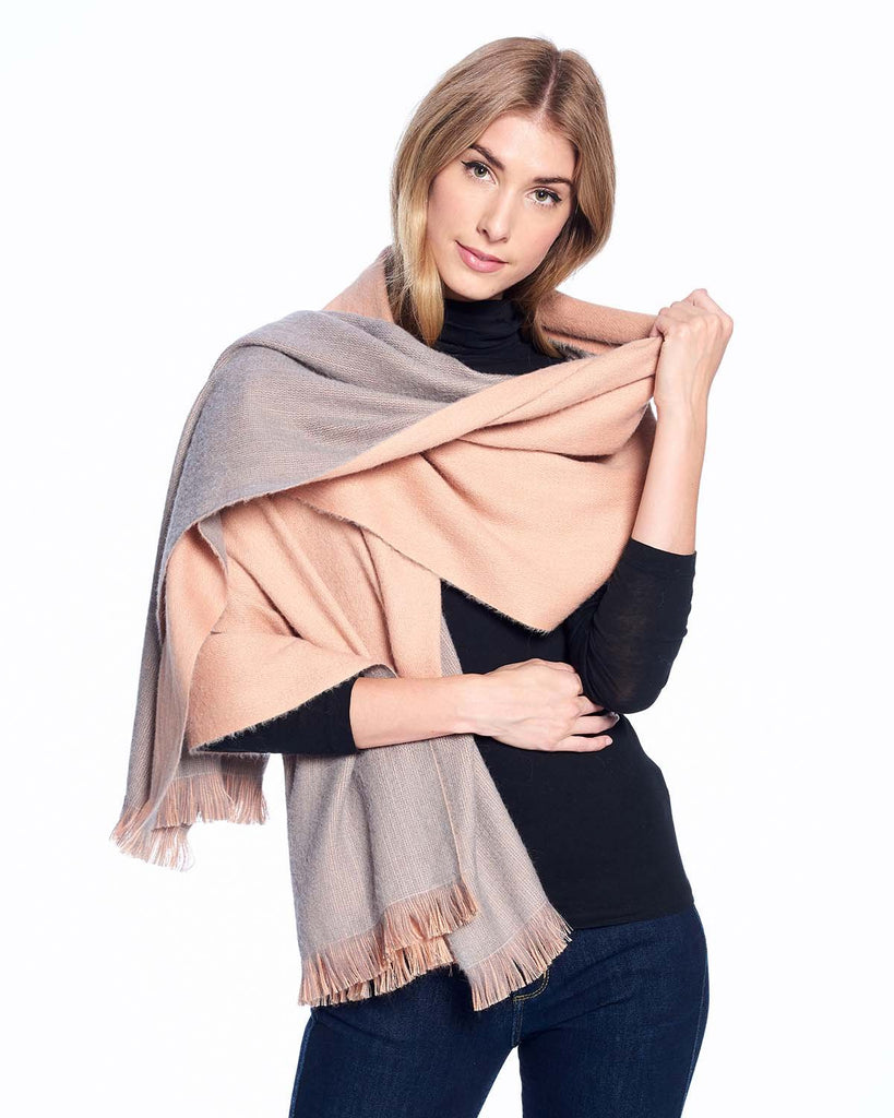 Reversible Alpaca Wrap - Dusty Coral by Shupaca