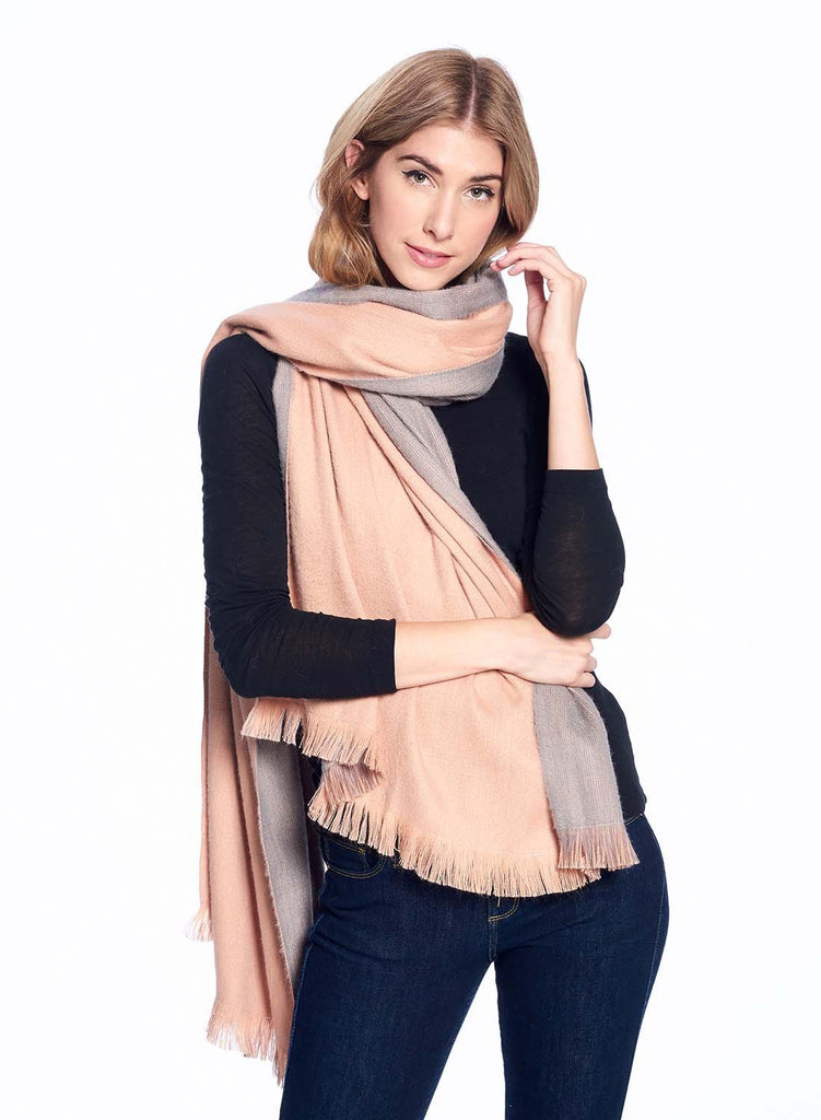 Reversible Alpaca Wrap - Dusty Coral by Shupaca