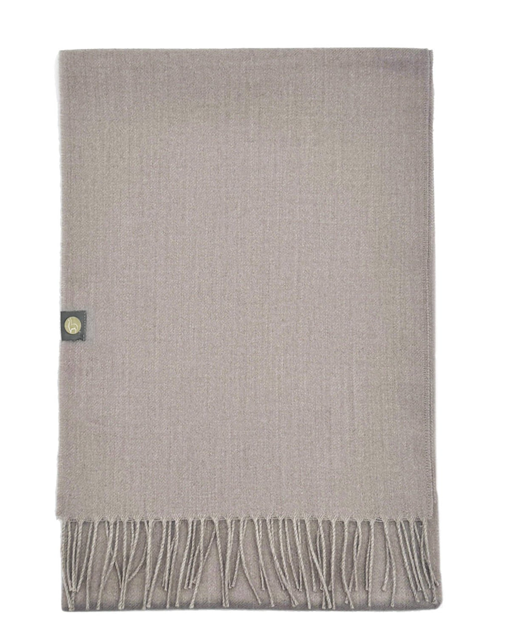 Hazelnut 100% baby alpaca throw blanket with mushroom and taupe, Shupaca