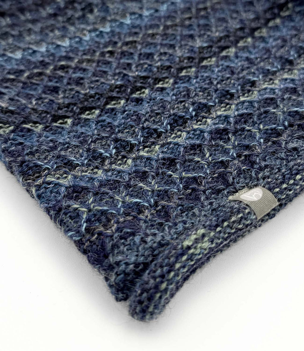 Indigo alpaca beanie hat in Midnight with navy tones, handmade by Shupaca