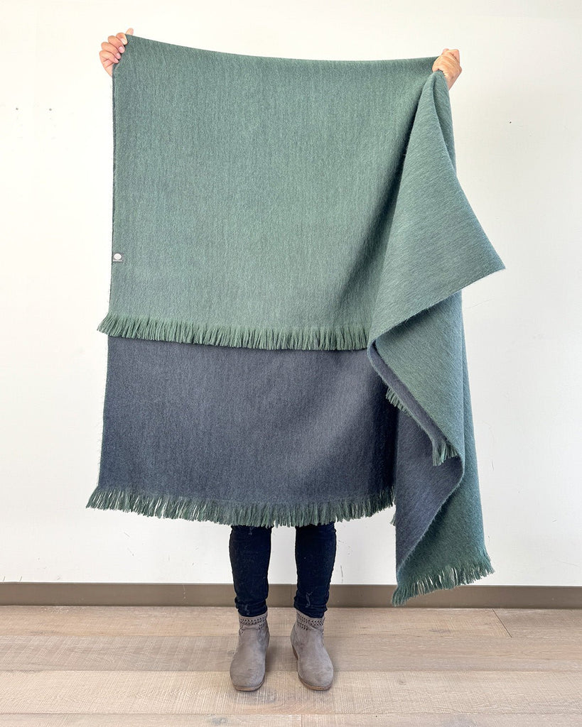 Alpaca Double Sided Throw - Emerald Tide by Shupaca