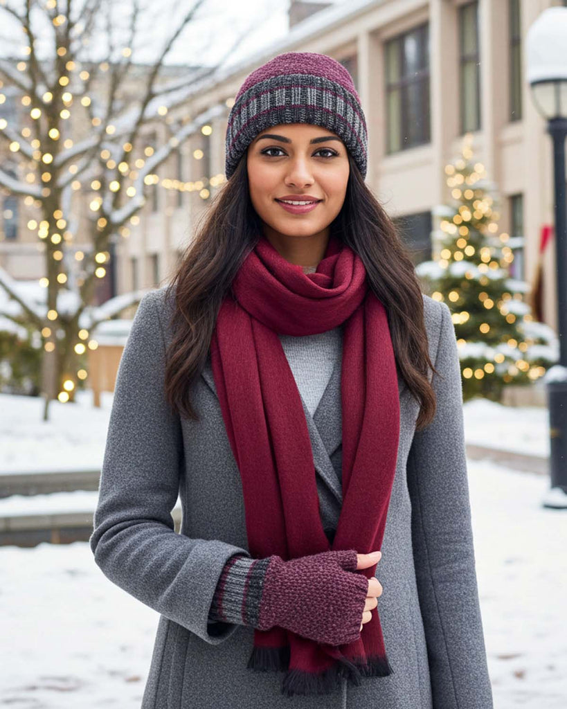 Alpaca Gloves - Carrera - Sangria by Shupaca