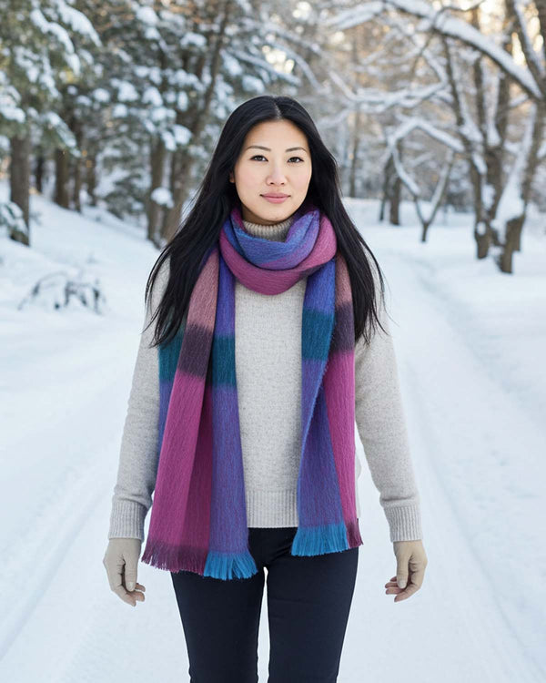 Alpaca Plaid Scarf - Grapevine by Shupaca