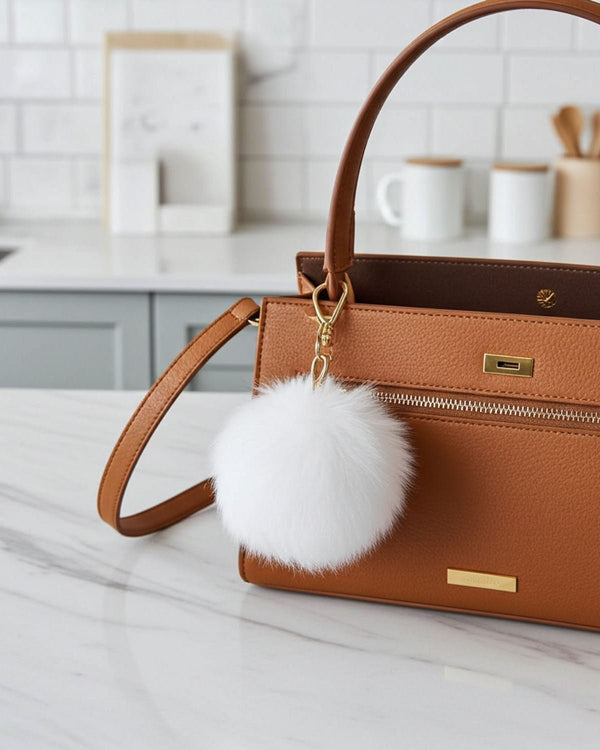 Alpaca Pom Pom Keychain - 6" by Shupaca