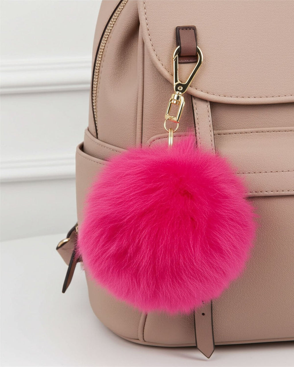 Alpaca pom pom keychain, 6-inch, vibrant colors, Shupaca