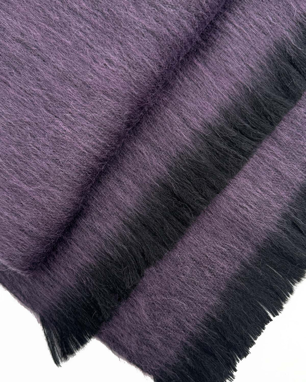 Decadent Plum alpaca scarf with eggplant and charcoal tips, Shupaca